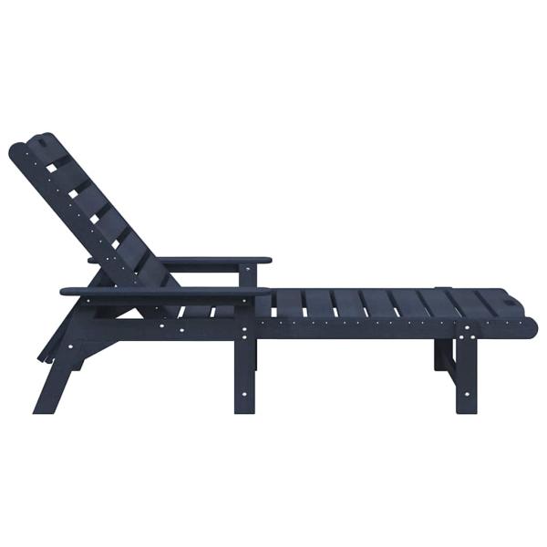 Sonnenliegen 2 Stk Marineblau 162x53x98.5 cm HDPE, Sonnenliege Marineblau 53x162x98.5 cm HDPE