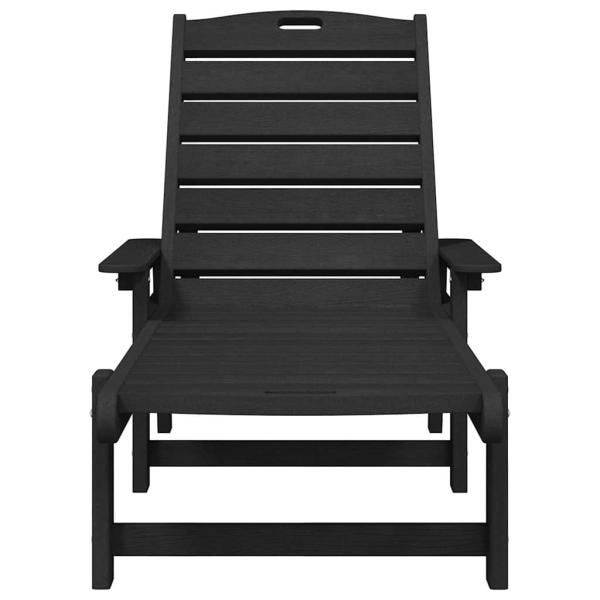 Sonnenliegen 2 Stück Schwarz 162x53x98,5 cm HDPE, Sonnenliege Schwarz 53x162x98,5 cm HDPE