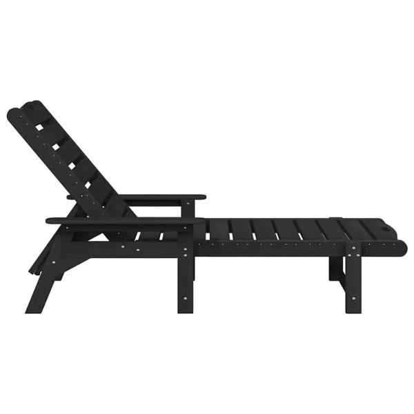Sonnenliegen 2 Stück Schwarz 162x53x98,5 cm HDPE, Sonnenliege Schwarz 53x162x98,5 cm HDPE