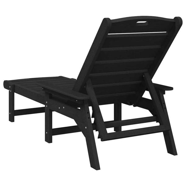 Sonnenliegen 2 Stück Schwarz 162x53x98,5 cm HDPE, Sonnenliege Schwarz 53x162x98,5 cm HDPE