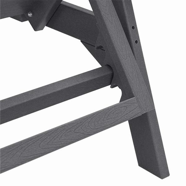 3-teiliges Garten-Loungeset Hellgrau HDPE, Sonnenliege Hellgrau 53x162x98.5 cm HDPE, Adirondack-Seitentisch Hellgrau 38x38x45 cm HDPE