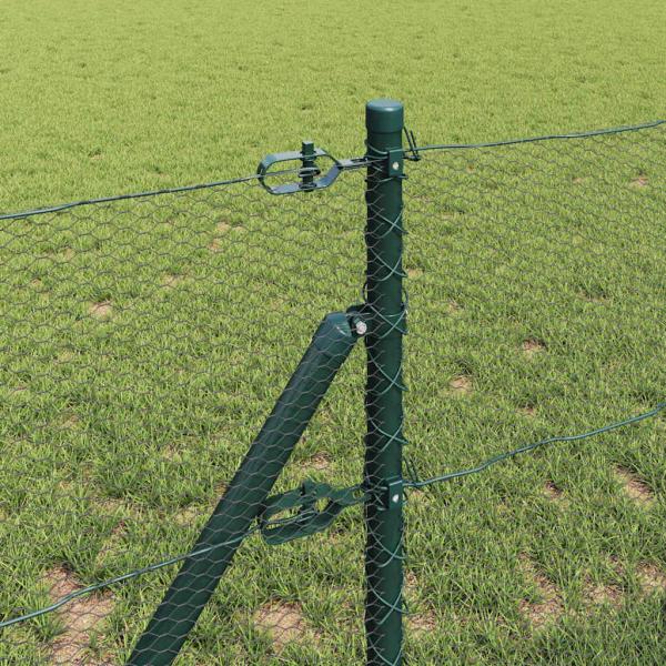 Bodenmontierter Sechseckzaun 50 x 0,6 m PVC-beschichteter Stahl