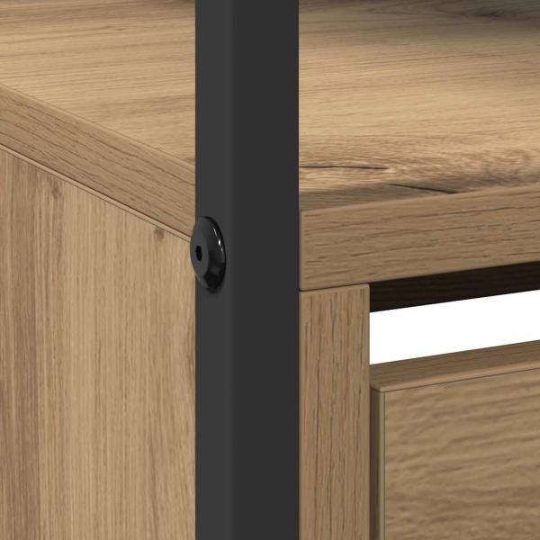 Schuhschrank mit 4 Klappen-Armen Artisan Eiche 100x34x112 cm