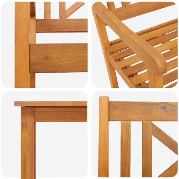 Garten Essgruppe 3 pcs Braun Massivholz Akazie