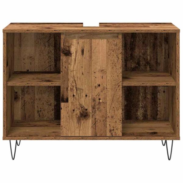 3-teiliges Badezimmermöbel Set Altes Holz Ingenieurholz