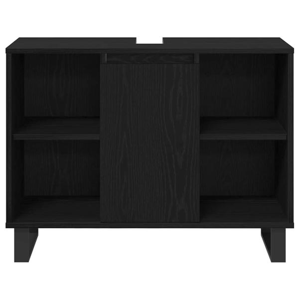 3-teiliges Badezimmermöbel Set Schwarze Eiche Holzwerkstoff, Badezimmer Schrank Schwarze Eiche 30x30x190 cm Holzwerkstoff, Badezimmer Schrank Schwarze Eiche 30x30x100 cm Holzwerkstoff