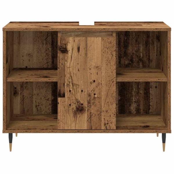 3-teiliges Badezimmer Möbel Set Altholz