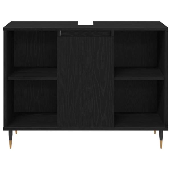 3-teiliges Badezimmermöbel Set Schwarze Eiche Holzwerkstoff, Badezimmer Schrank Schwarze Eiche 30x30x190 cm Holzwerkstoff, Badezimmer Schrank Schwarze Eiche 30x30x100 cm Holzwerkstoff