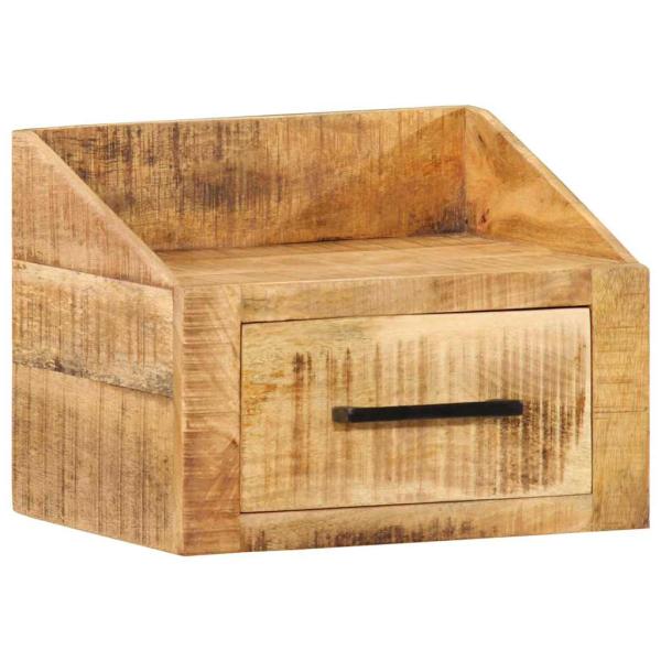 Nachttisch 40x30x30 cm Massivholz Rohes Mango