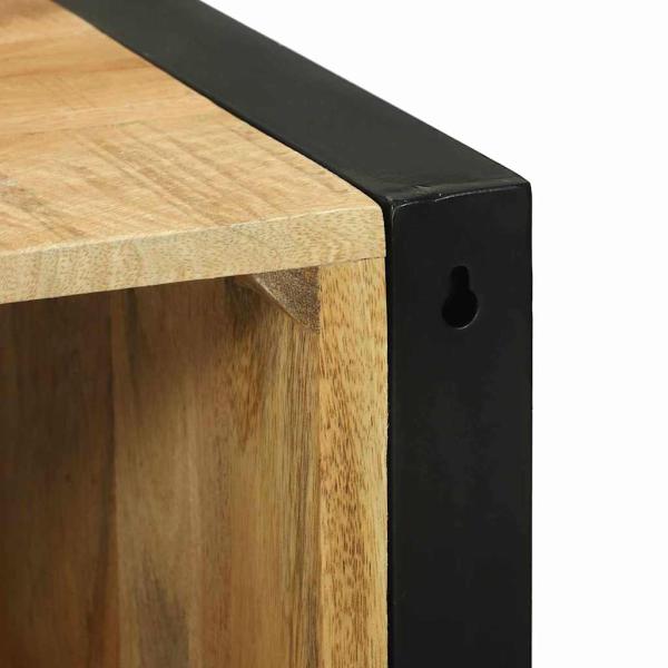 Badezimmer-Wandschrank 40x30x90 cm Aus massivem, rauem Mangoholz