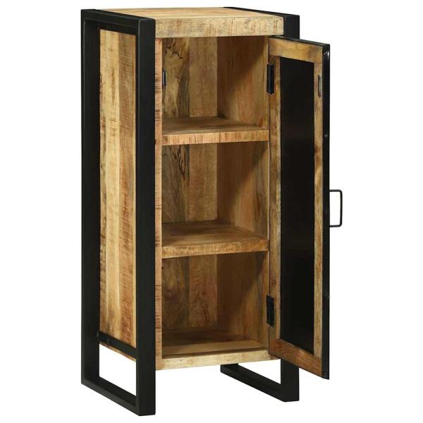 Badezimmerschrank 40x35x90 cm aus massivem, rauem Mangoholz