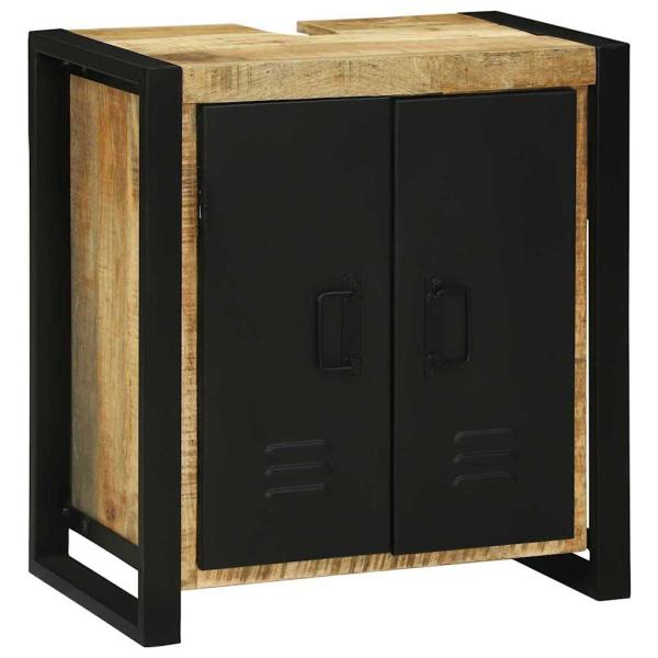 Waschbecken Schrank 55x35x60 cm Massivholz Raues Mango