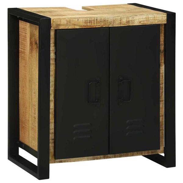 Waschbecken Schrank 55x35x60 cm Massivholz Raues Mango