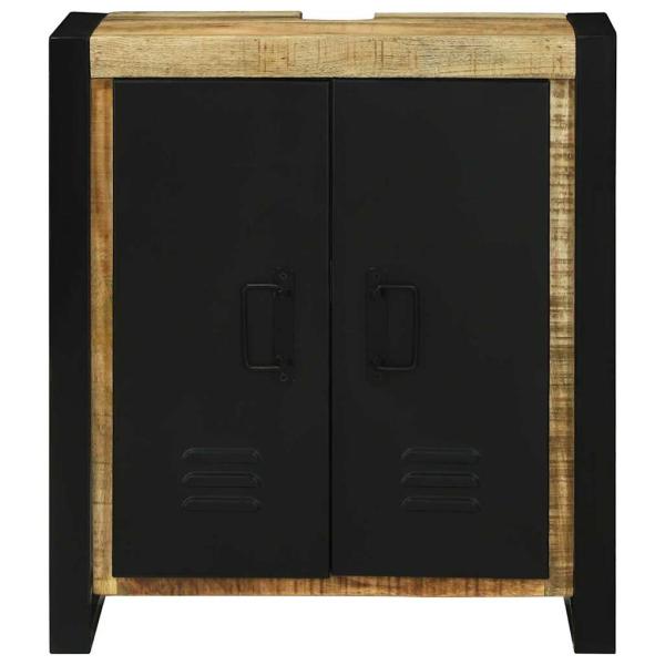Waschbecken Schrank 55x35x60 cm Massivholz Raues Mango