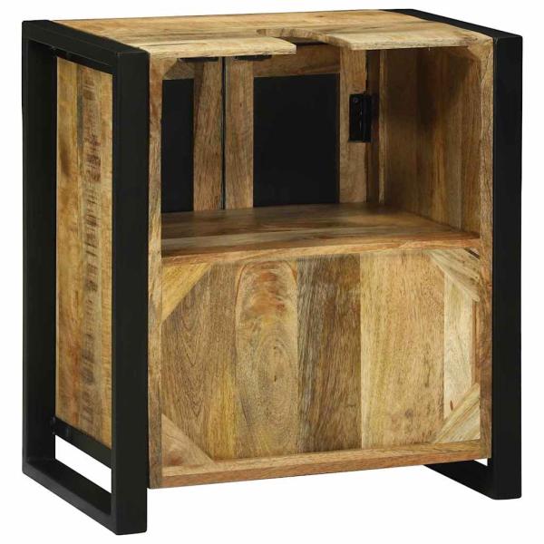 Waschbecken Schrank 55x35x60 cm Massivholz Raues Mango