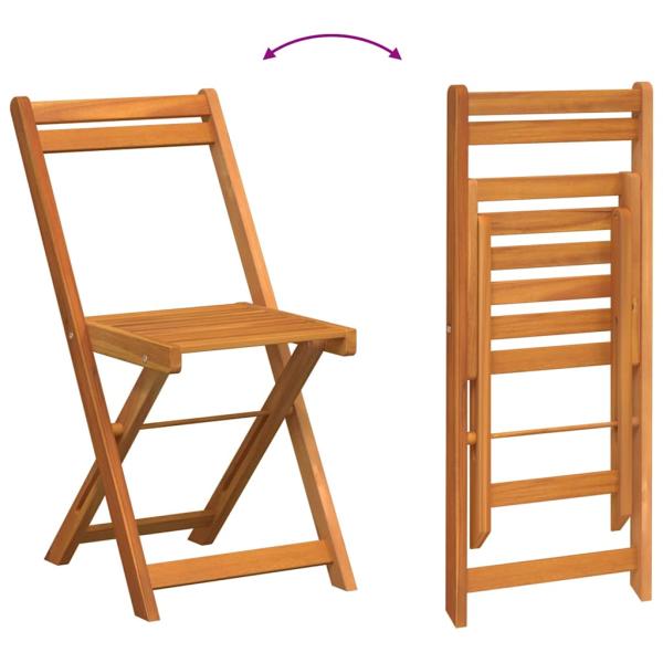 5-teiliges Klapp-Bistro Set aus solidem Akazienholz