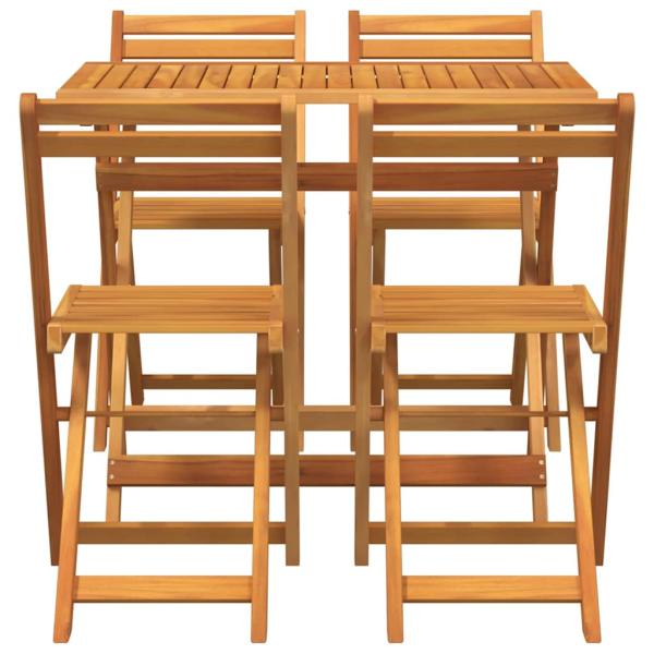 5-teiliges Klapp-Bistro Set aus solidem Akazienholz