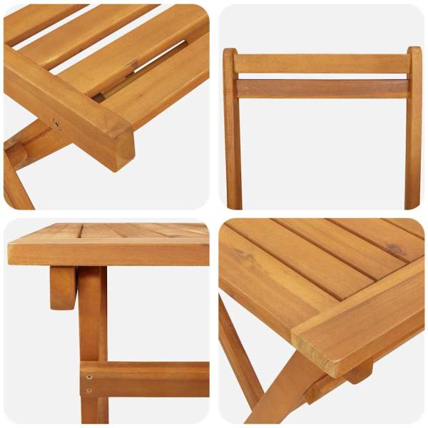 5-teiliges Klapp-Bistro Set aus solidem Akazienholz