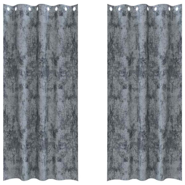 Sammtvorhänge 2 Stück mit Ösen Silbergrau 245x140 cm