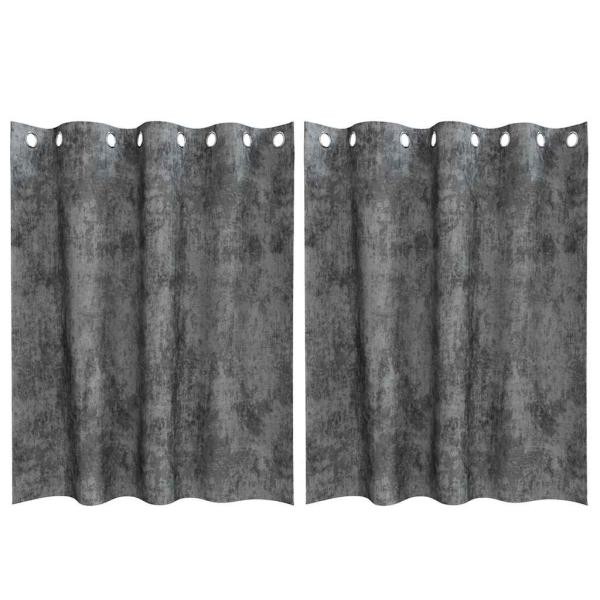 Samtgardinen 2 Stück mit Ösen Grau 140x140 cm