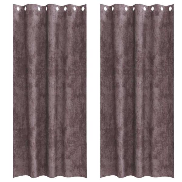 Braune Samtvorhänge 2 Teile mit Ösen 245x140 cm