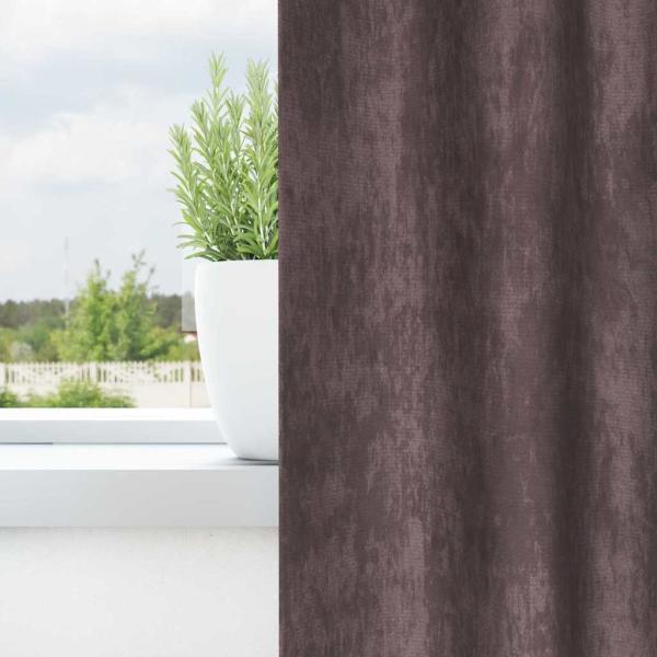 Braune Samtvorhänge 2 Teile mit Ösen 245x140 cm