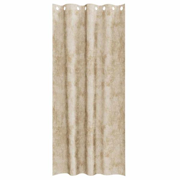 Velvet Vorhänge 2 Stck mit Ösen Creme 245x140 cm