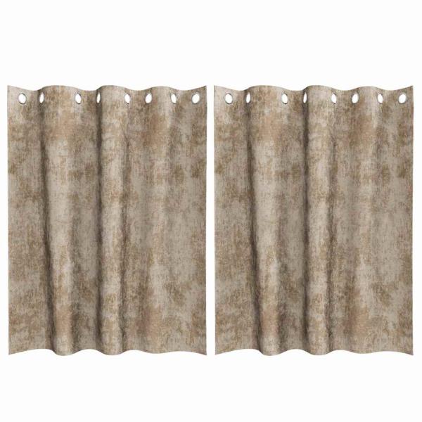 Samtgardinen Champagner Polyester 140 x 140 cm