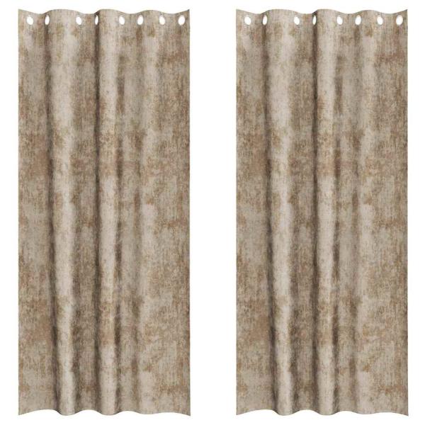 Velvet Vorhänge 2 Stück mit Ösen Champagner 245x140 cm