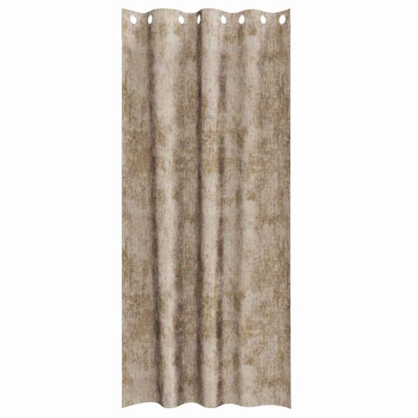 Velvet Vorhänge 2 Stück mit Ösen Champagner 245x140 cm
