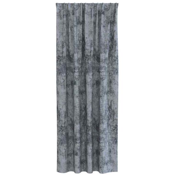 Samtkurzen 2 Stk mit Stangentaschen Silbergrau 245x140 cm