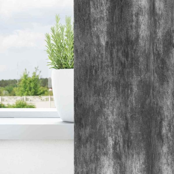 Samtvorhänge 2 Stück mit Ösen Grau 245x140 cm