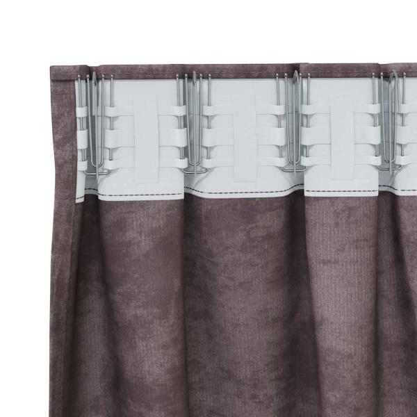 Samtvorhänge 2 Stück mit Ösen Braun 260x140 cm