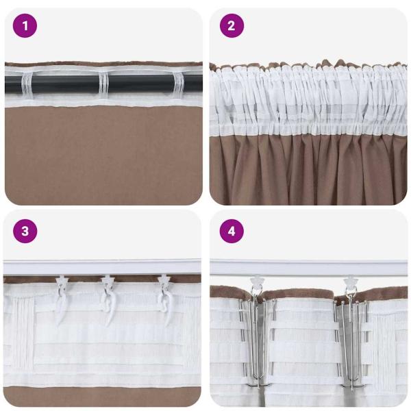 Samtvorhänge mit Vorhängen 2 pcs Cappuccino 245 x 140 cm Samt