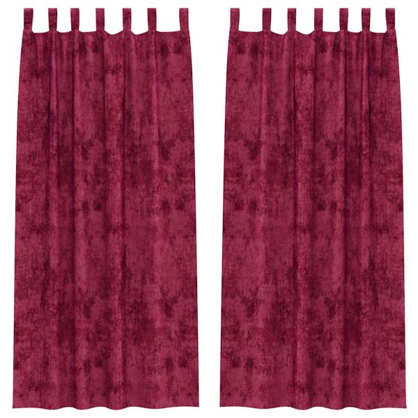 Veloursvorhänge 2 Stück mit Ösen Burgunderrot 245x140 cm