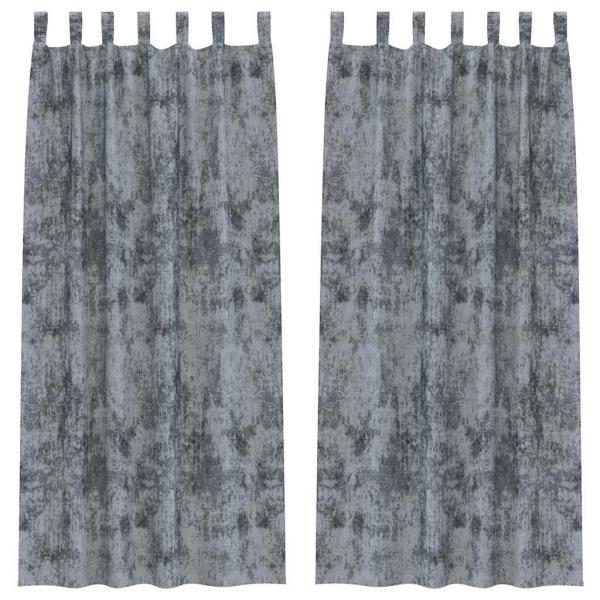 Samtoverhänge 2 Stück mit Ösen Silbergrau 245x140 cm