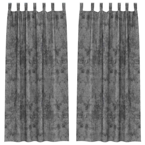 Samtvorhänge 2 Stück mit Ösen Grau 260x140 cm