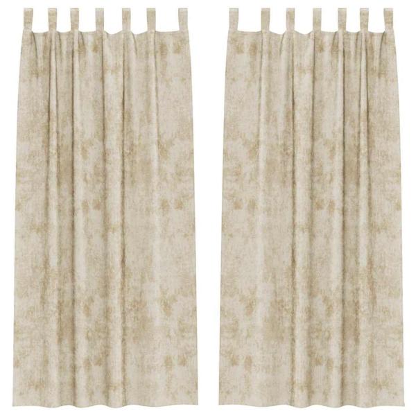 Samtvorhänge 2 Stk mit Ösen Creme 245x140 cm