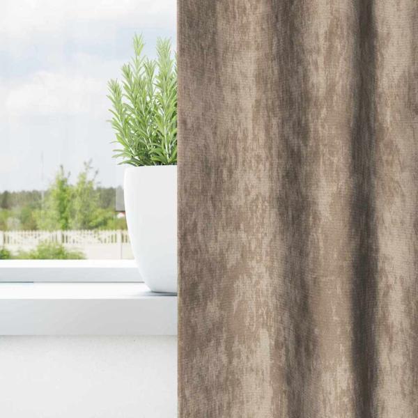 Velvet Vorhänge 2 Stück mit Ösen Champagner 225x140 cm