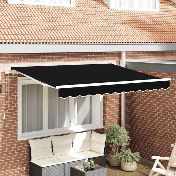 ARDEBO.de - Markisenstoff für 3,5x2,5 m Rahmen Schwarz