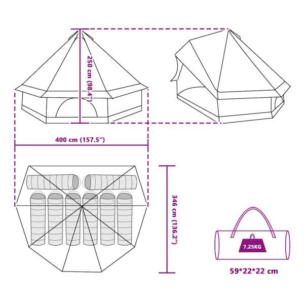 Familienzelt Tipi Blau 8-Personen wasserdicht
