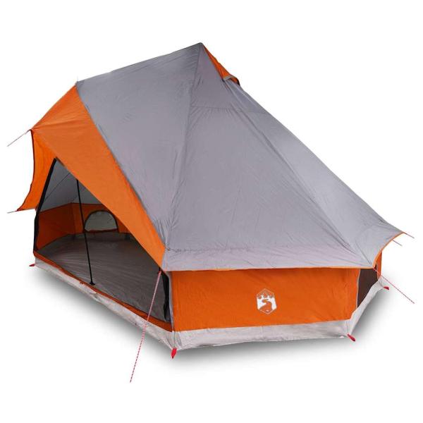 Familienzelt Tipi Grau und Orange 8-Personen Wasserdicht