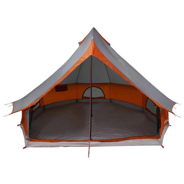 Familienzelt Tipi Grau und Orange 8-Personen Wasserdicht