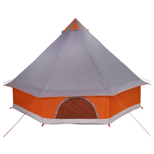 Familienzelt Tipi Grau und Orange 8-Personen Wasserdicht