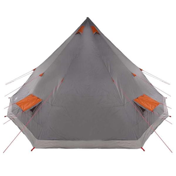 Familienzelt Tipi Grau und Orange für 12 Personen, wasserdicht