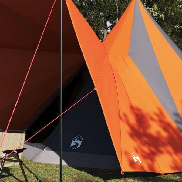 Familienzelt Tipi Grau und Orange 12-Personen Wasserdicht