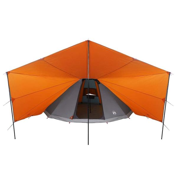 Familienzelt Tipi Grau und Orange 12-Personen Wasserdicht