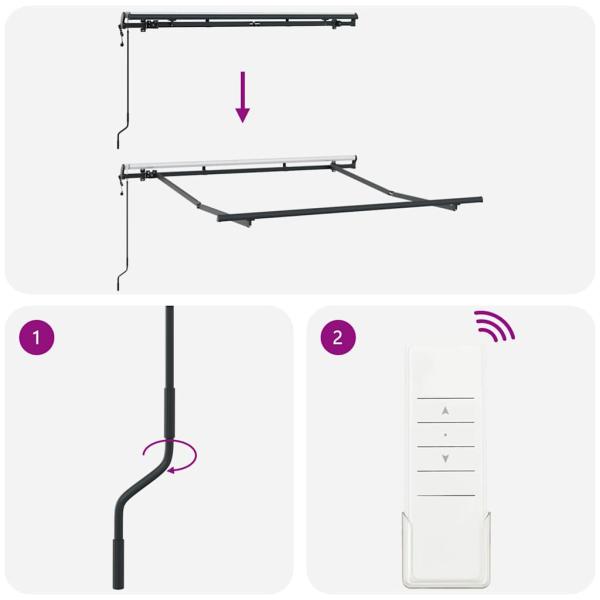ARDEBO.de - Elektrischer Markisenrahmen einziehbar 2,5x2 m Metall