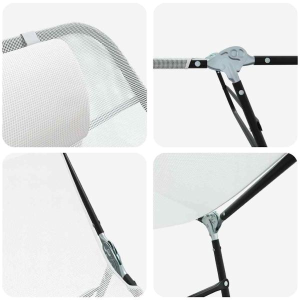 Klappbare Sonnenliege mit Kopfstütze Creme Textilene