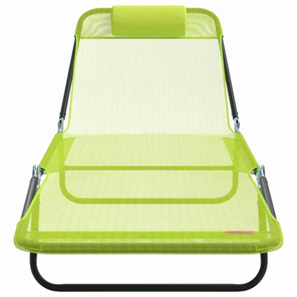 Klappbare Sonnenliege mit Kopfstütze grün Textilene